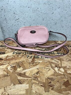Coach Pink Pebbled Leather Camera Crossbody Bag